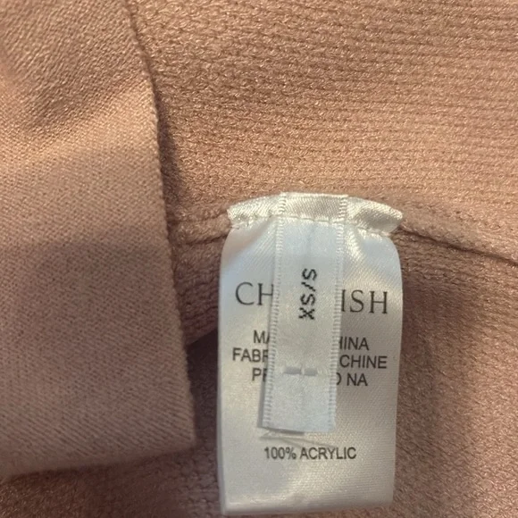 NWT Chicwish Open Front Cardigan Pockets Wide Collar Camel Tan Small - Picture 11 of 12
